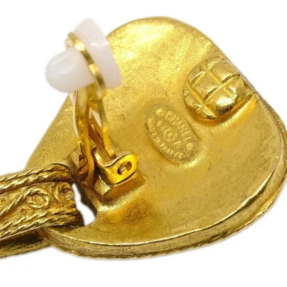 Chanel Fringe Dangle Earrings Clip-On Gold 94A 125351 - Picture 4 of 8